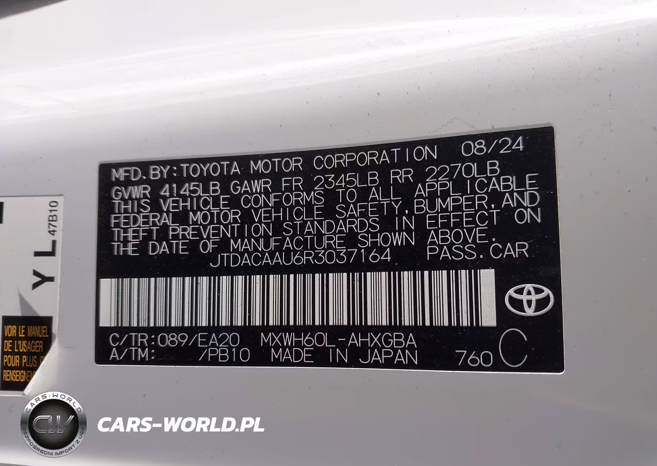 2024 Toyota Prius Xle VIN:JTDACAAU6R3037164 - 9