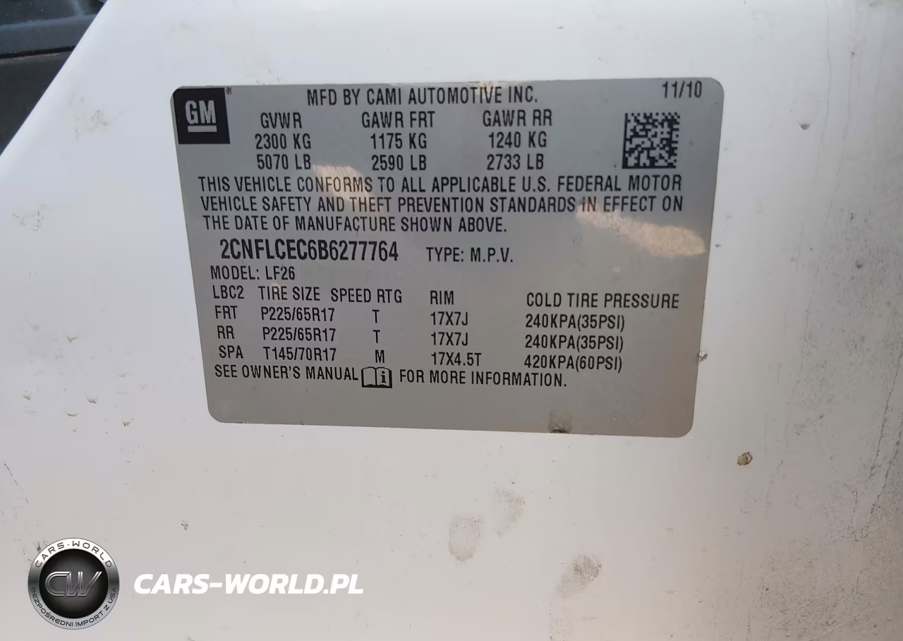 2011 Chevrolet Equinox Ls VIN:2CNFLCEC6B6277764 - 9