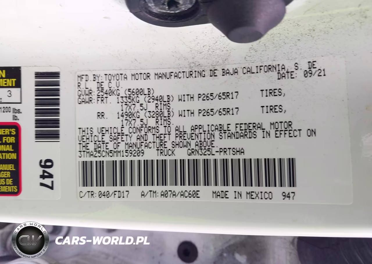 2021 Toyota Tacoma Trd Sport VIN:3TMAZ5CN5MM159209 - 9