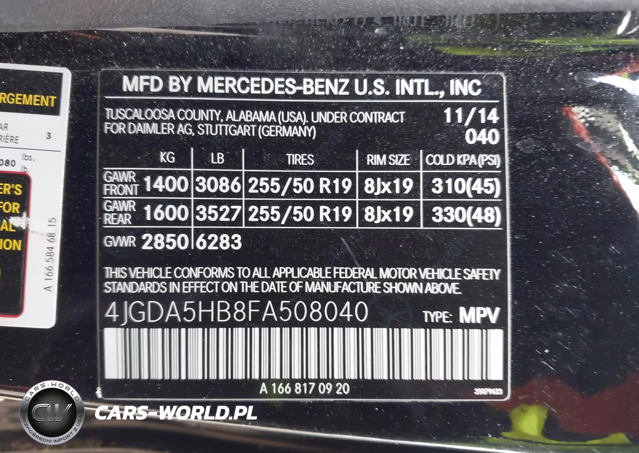 2015 Mercedes-Benz Ml 350 4Matic VIN:4JGDA5HB8FA508040 - 9
