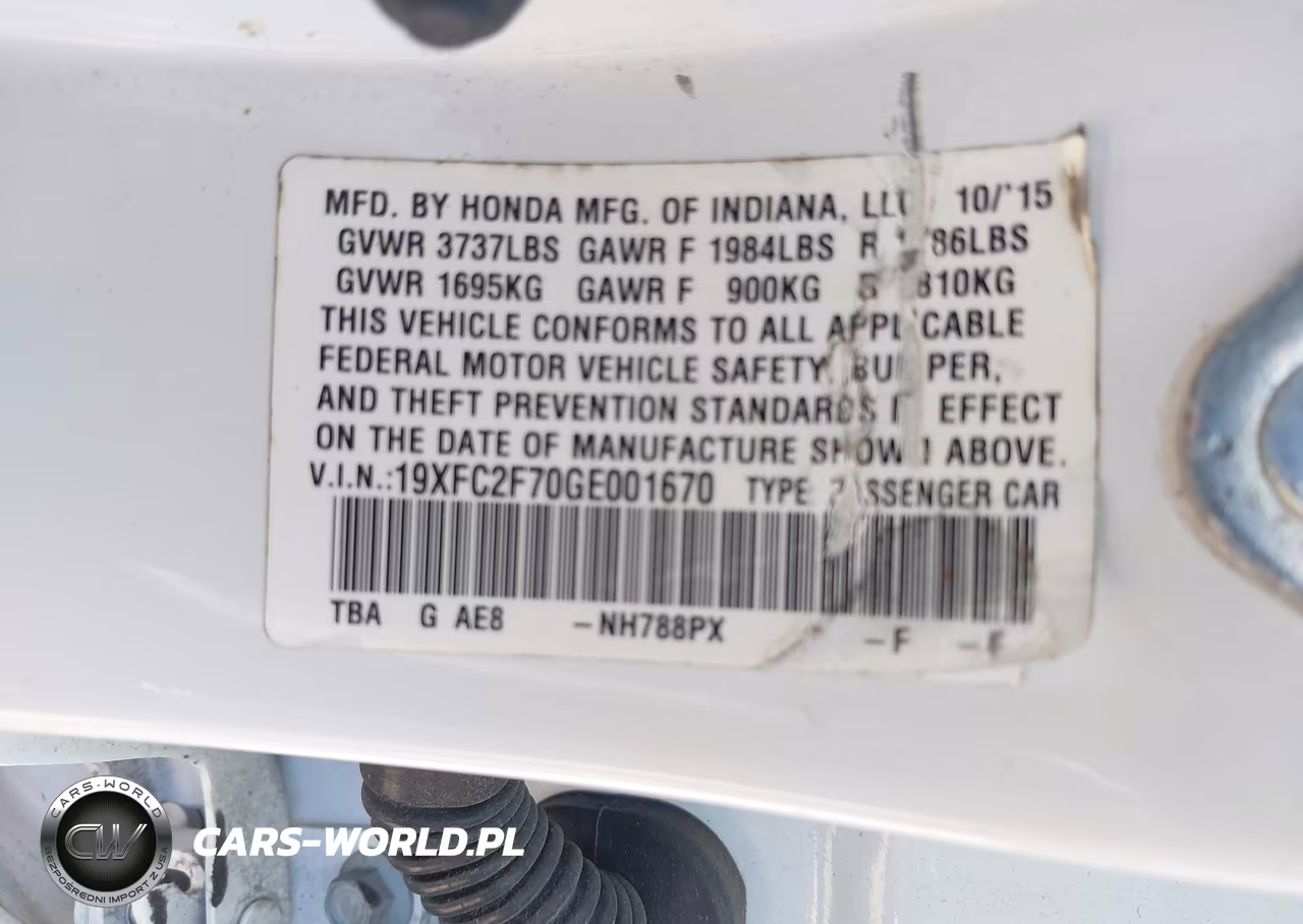 2016 Honda Civic Ex VIN:19XFC2F70GE001670 - 9