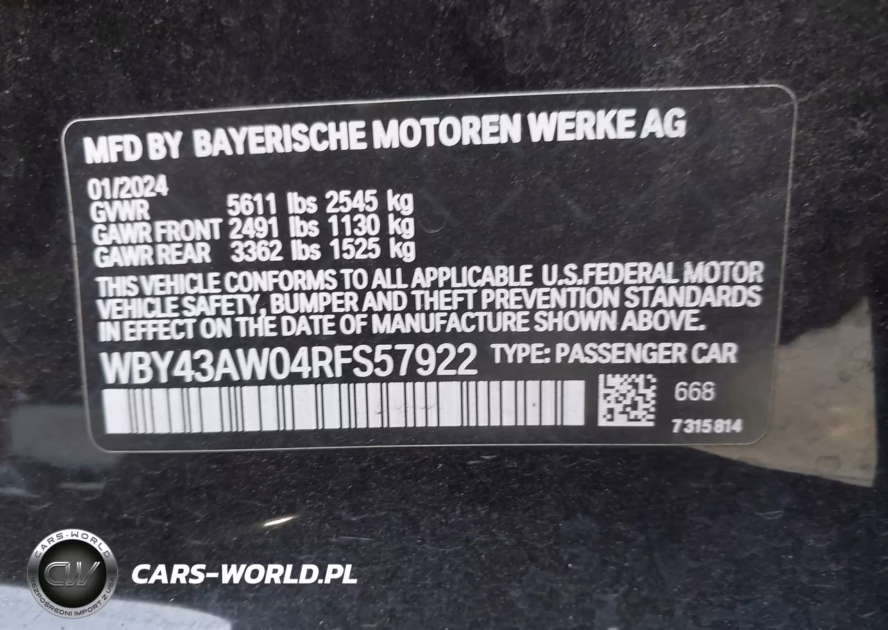 2024 BMW I4 Gran Coupe Edrive35 VIN:WBY43AW04RFS57922 - 9