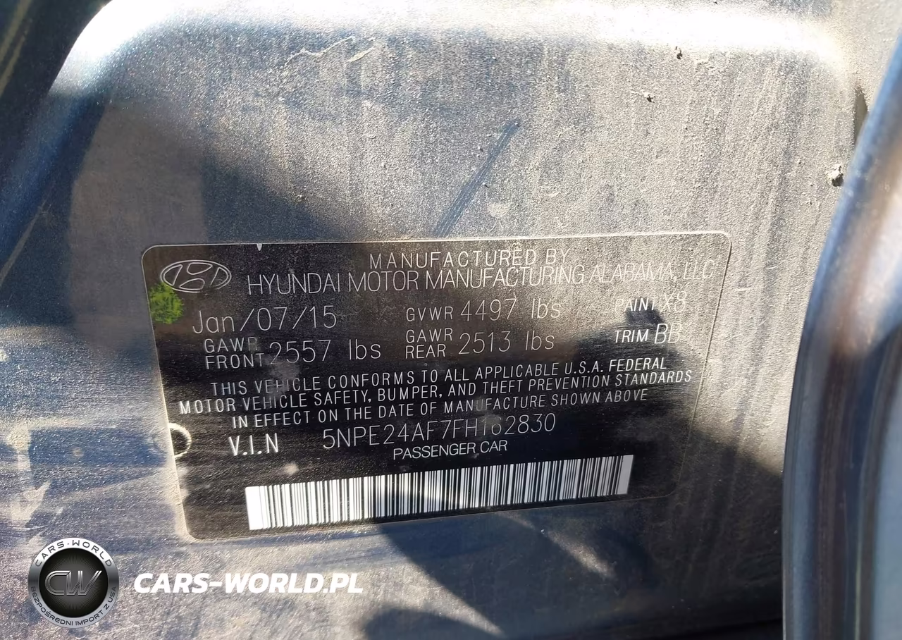 2015 Hyundai Sonata Se VIN:5NPE24AF7FH162830 - 9