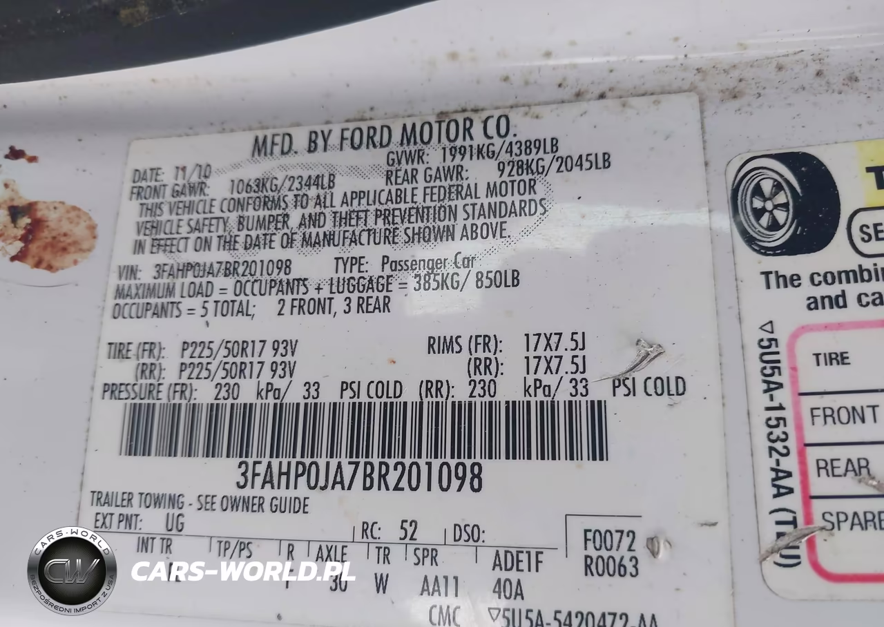 2011 Ford Fusion Sel VIN:3FAHP0JA7BR201098 - 9