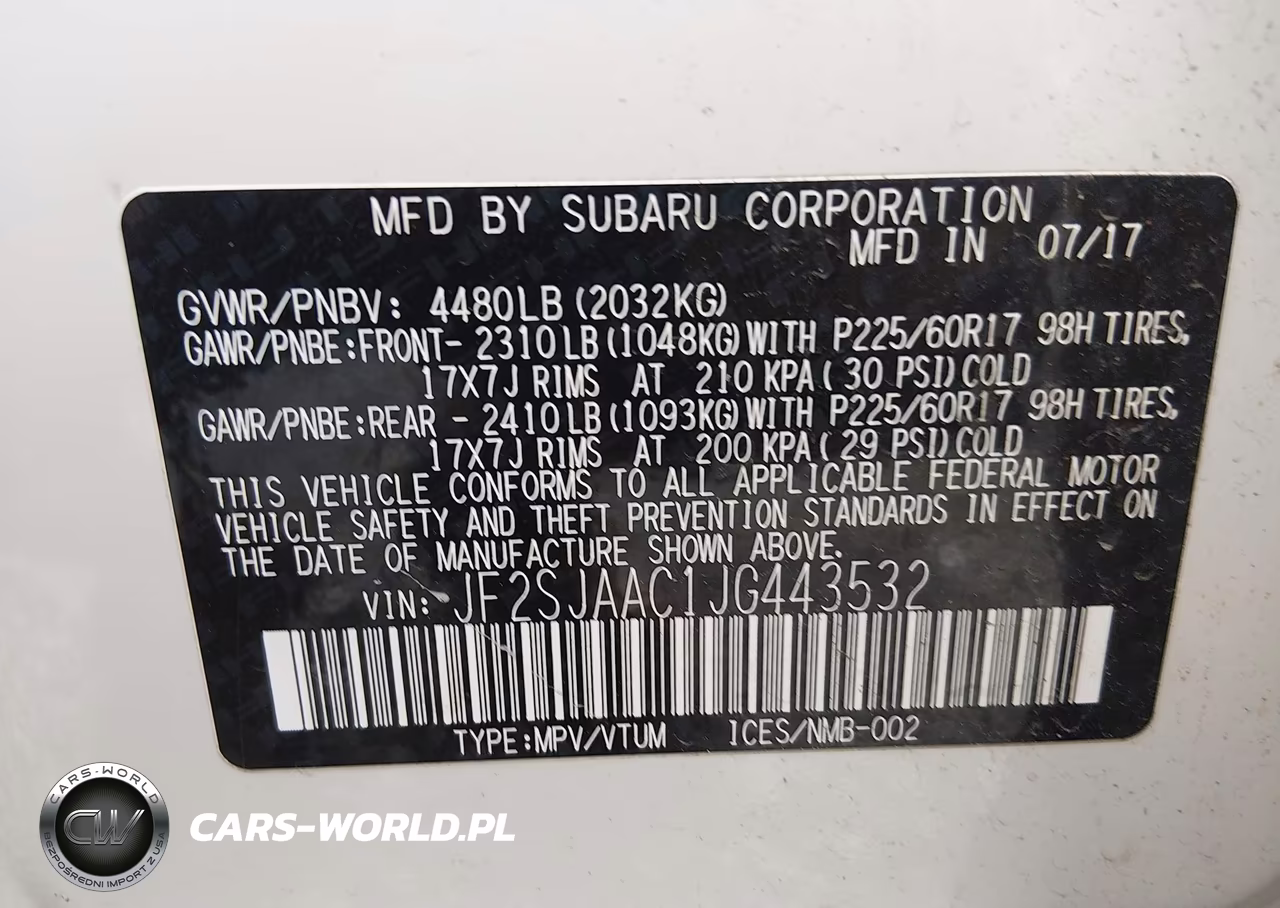2018 Subaru Forester 2.5I VIN:JF2SJAAC1JG443532 - 9