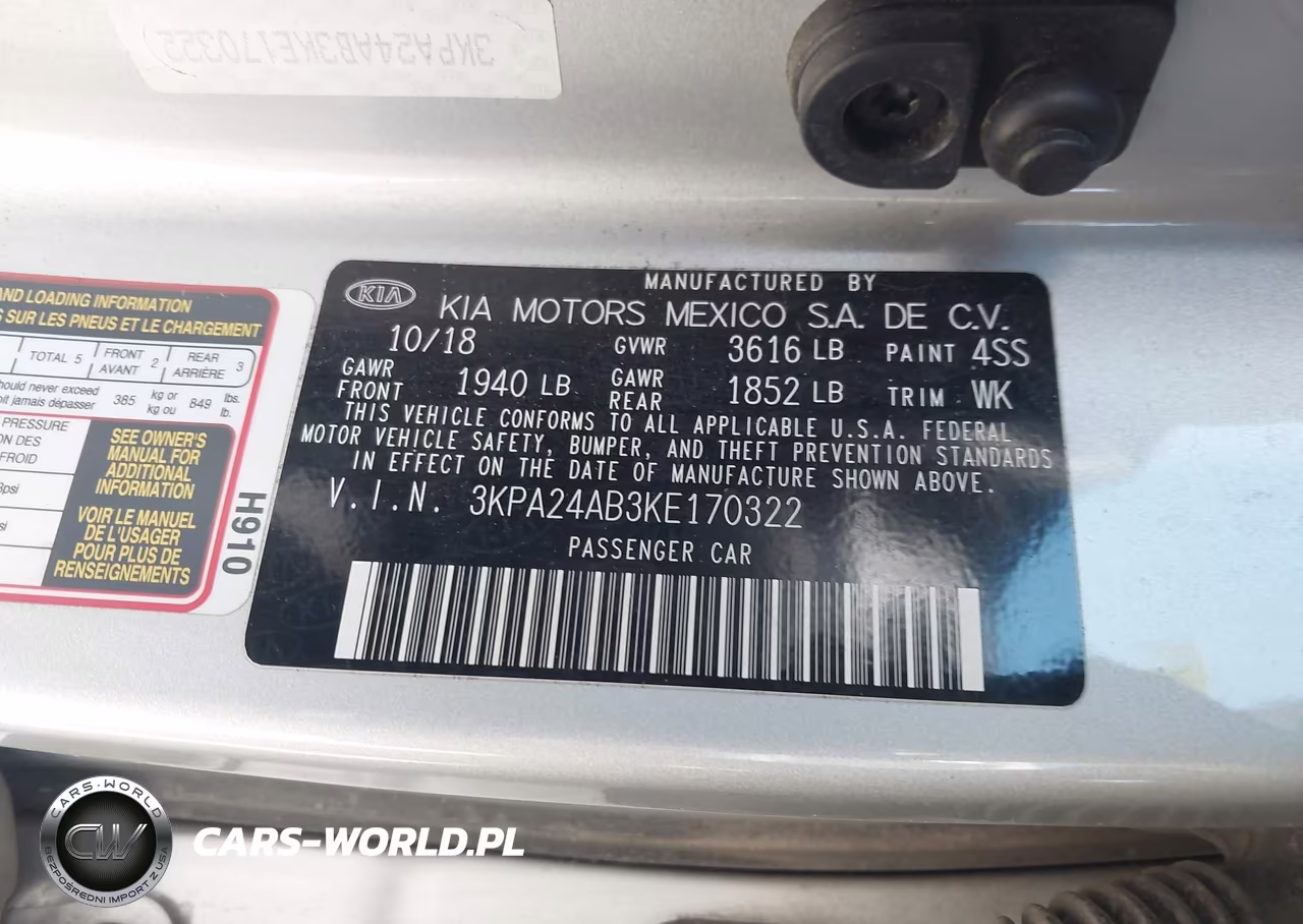 2019 Kia Rio S VIN:3KPA24AB3KE170322 - 9