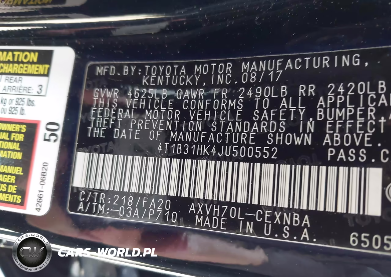 2018 Toyota Camry Hybrid Le VIN:4T1B31HK4JU500552 - 9