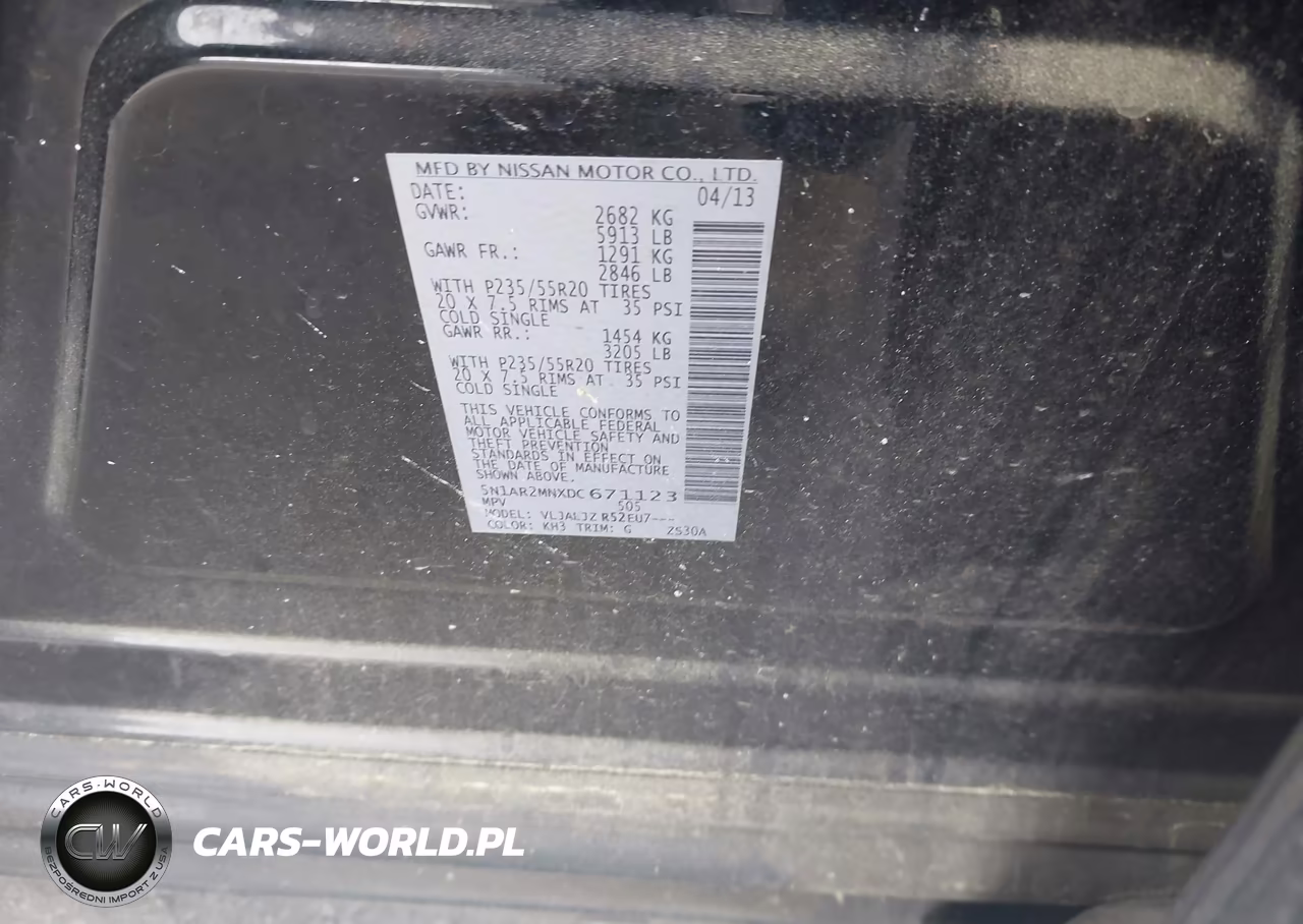 2013 Nissan Pathfinder Platinum VIN:5N1AR2MNXDC671123 - 9