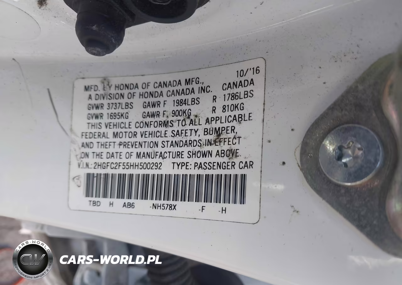 2017 Honda Civic Lx VIN:2HGFC2F55HH500292 - 9