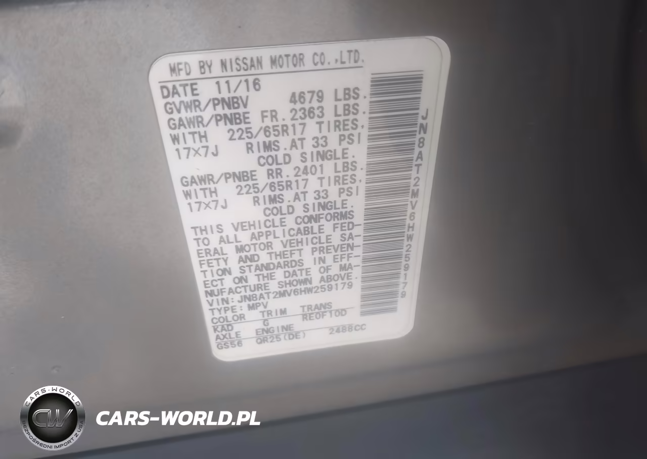2017 Nissan Rogue S VIN:JN8AT2MV6HW259179 - 9