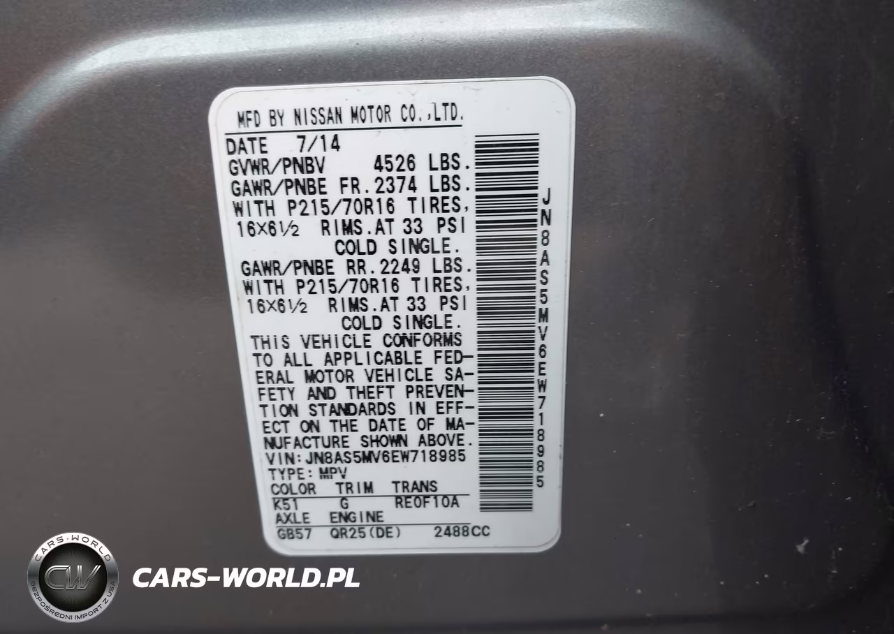 2014 Nissan Rogue Select S VIN:JN8AS5MV6EW718985 - 9