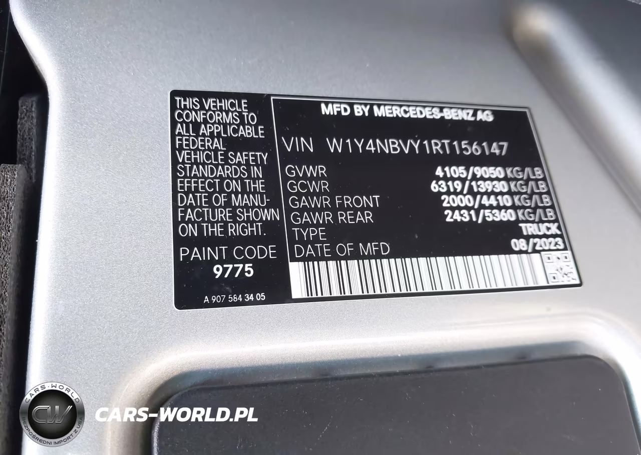 2024 Mercedes-Benz Sprinter 2500 Standard Roof 4-Cyl Diesel Ho VIN:W1Y4NBVY1RT156147 - 9