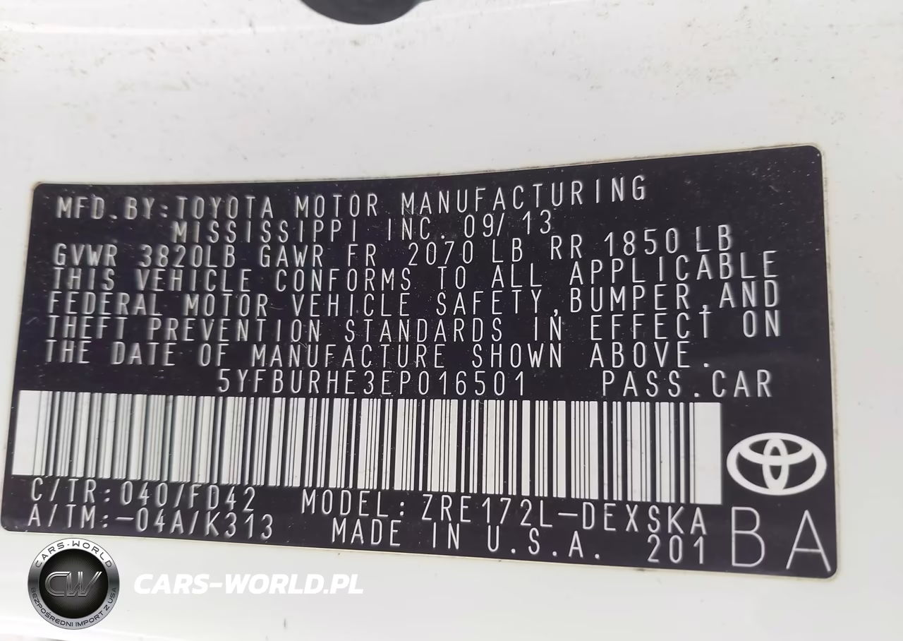 2014 Toyota Corolla S Plus VIN:5YFBURHE3EP016501 - 9