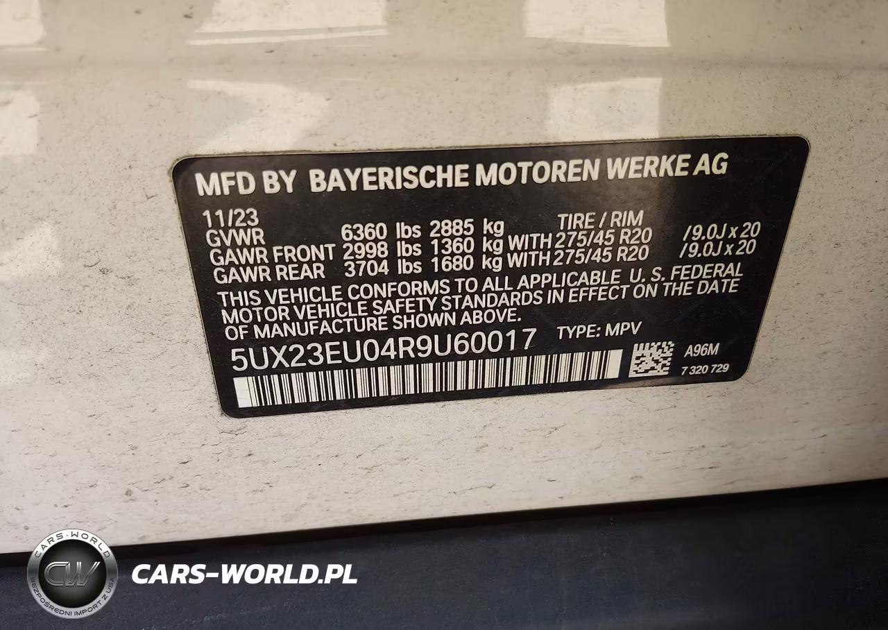 2024 BMW X5 xDrive40I VIN:5UX23EU04R9U60017 - 9