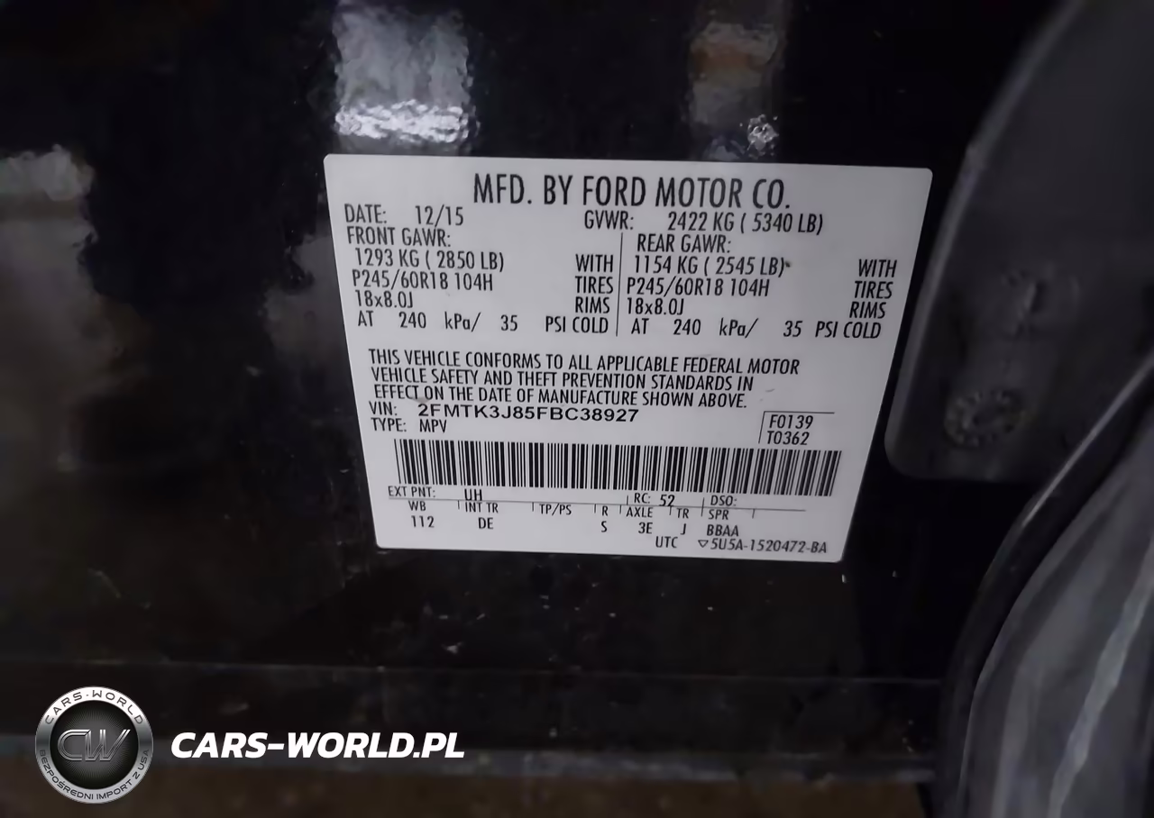 2015 Ford Edge Sel VIN:2FMTK3J85FBC38927 - 7