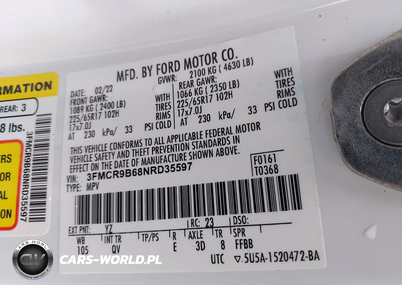2022 Ford Bronco Sport Big Bend VIN:3FMCR9B68NRD35597 - 9