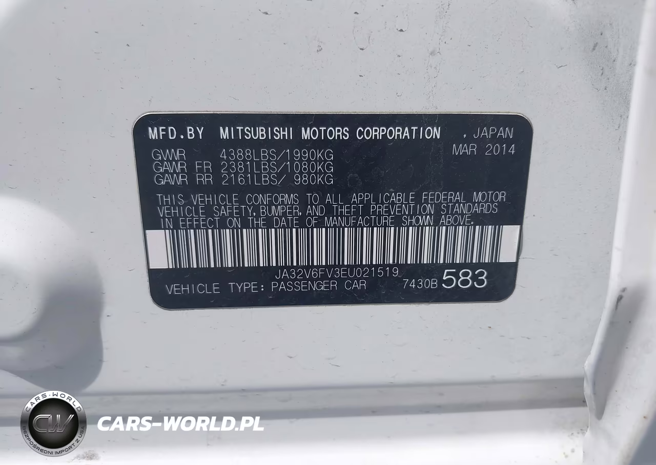 2014 Mitsubishi Lancer Ralliart VIN:JA32V6FV3EU021519 - 9