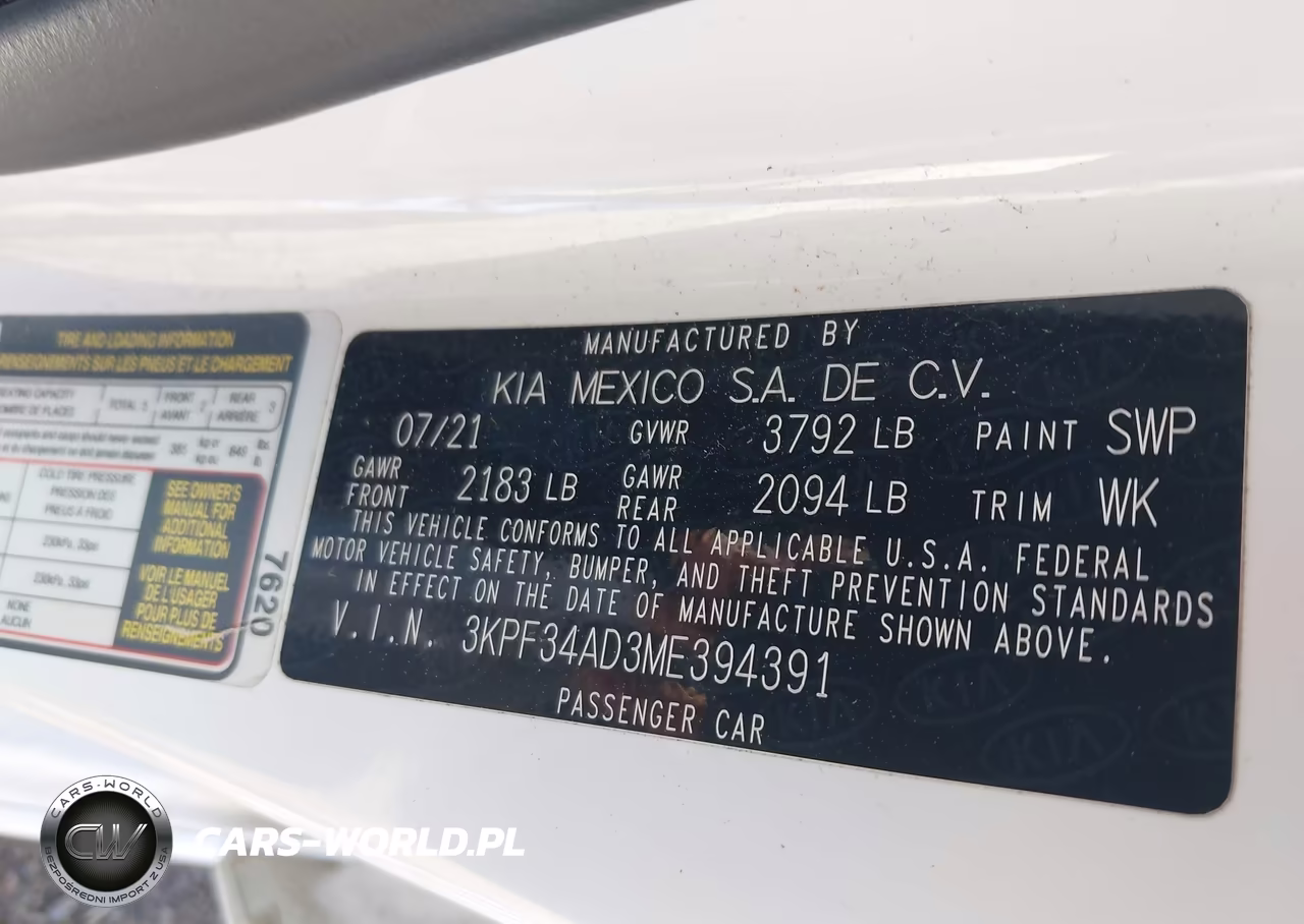 2021 Kia Forte Gt-Line VIN:3KPF34AD3ME394391 - 9