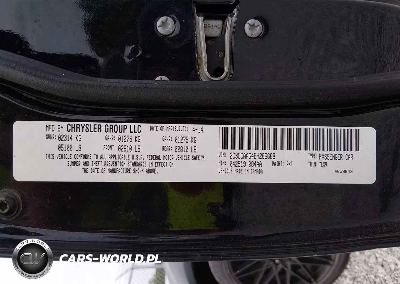2014 Chrysler 300 VIN:2C3CCAAG4EH286688 - 9