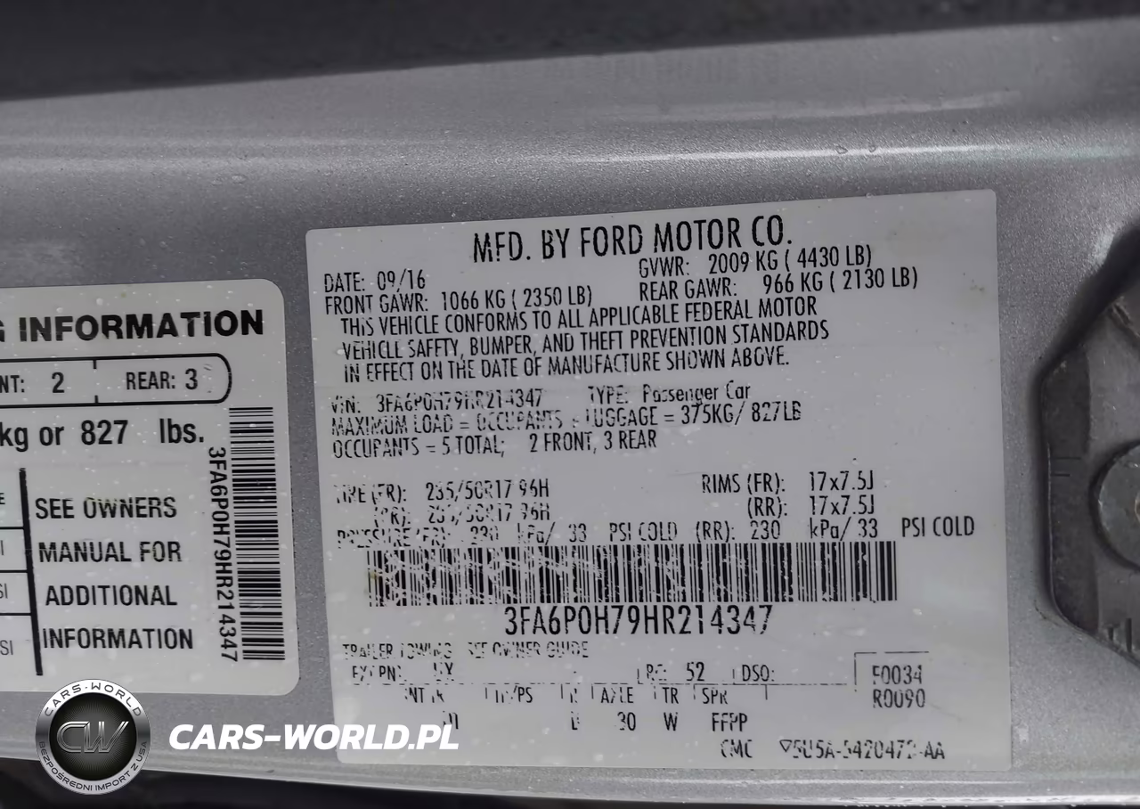 2017 Ford Fusion Se VIN:3FA6P0H79HR214347 - 9