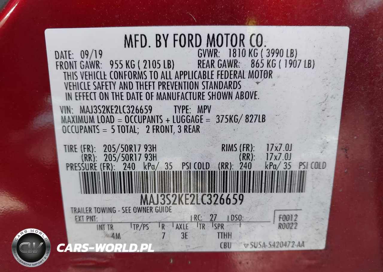 2020 Ford Ecosport Titanium VIN:MAJ3S2KE2LC326659 - 9