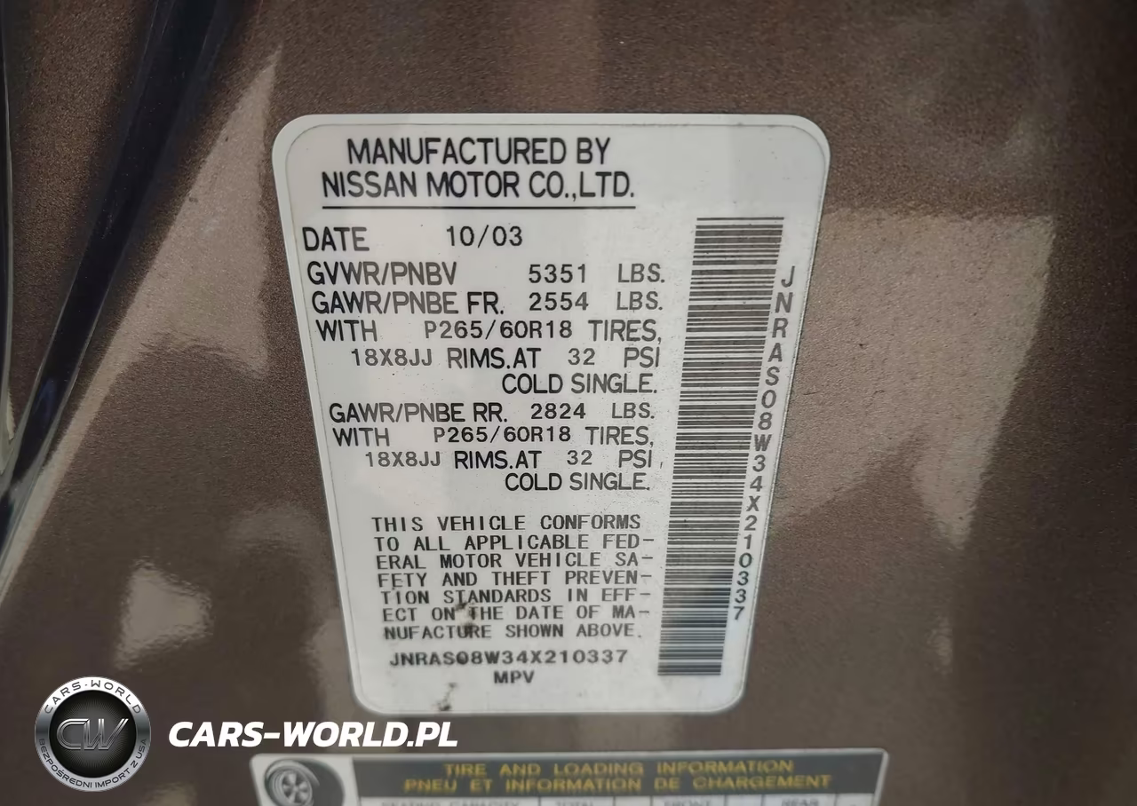 2004 Infiniti Fx35 VIN:JNRAS08W34X210337 - 9