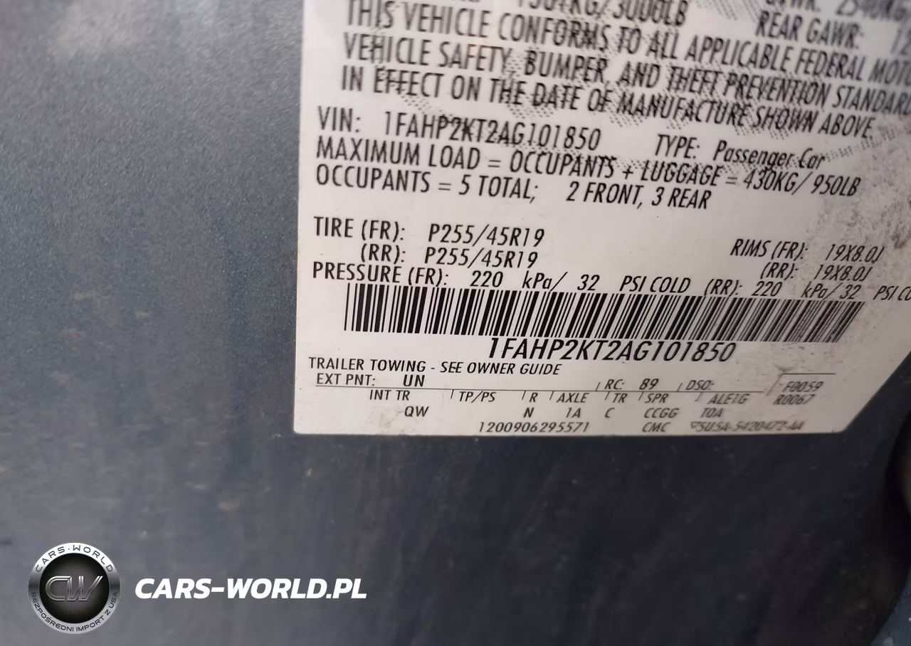 2010 Ford Taurus Sho VIN:1FAHP2KT2AG101850 - 9