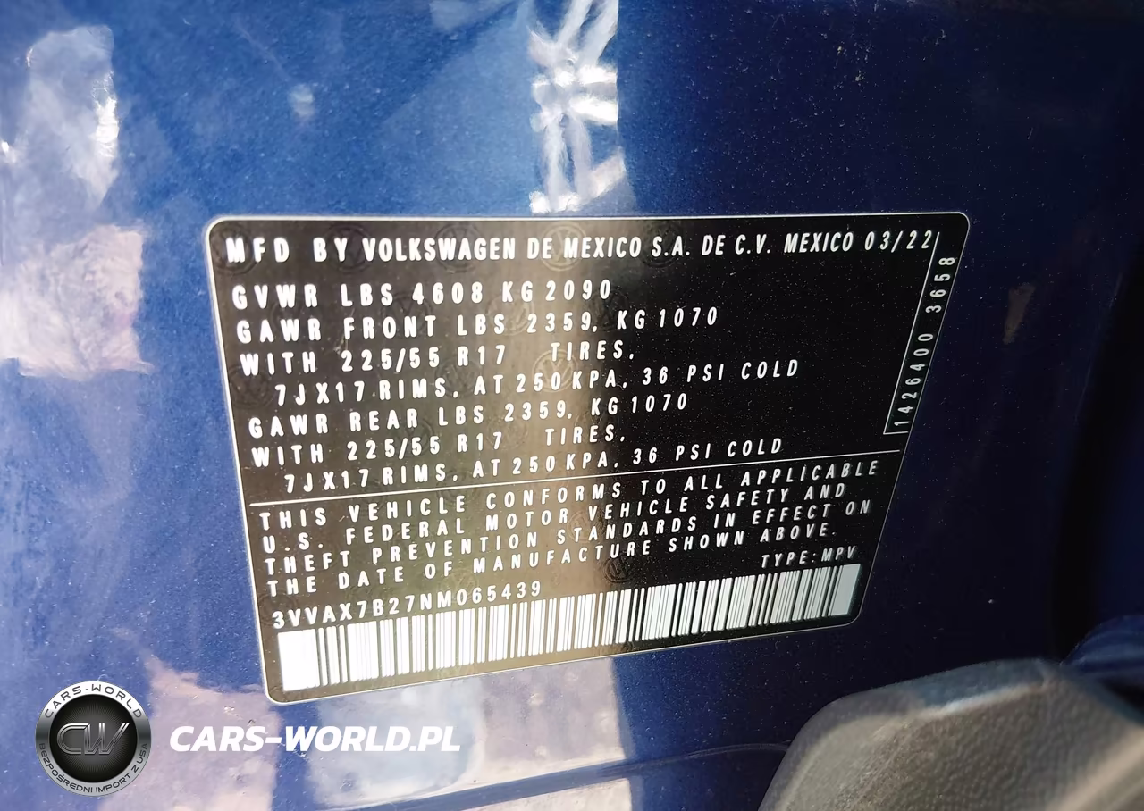 2022 Volkswagen Taos 1.5T S VIN:3VVAX7B27NM065439 - 9