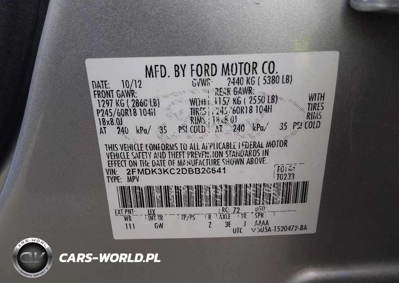 2013 Ford Edge Limited VIN:2FMDK3KC2DBB26641 - 9