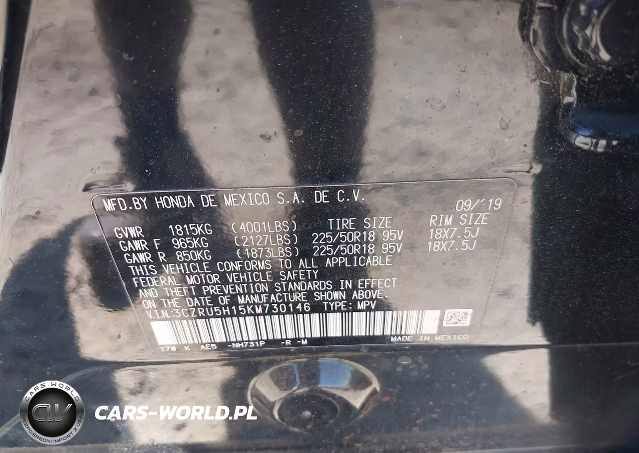 2019 Honda Hr-V Sport VIN:3CZRU5H15KM730146 - 9