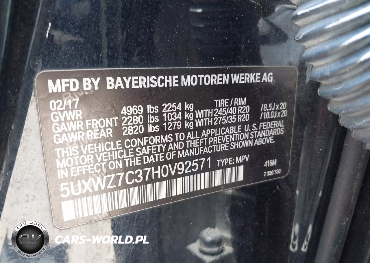 2017 BMW X3 Sdrive28I VIN:5UXWZ7C37H0V92571 - 9