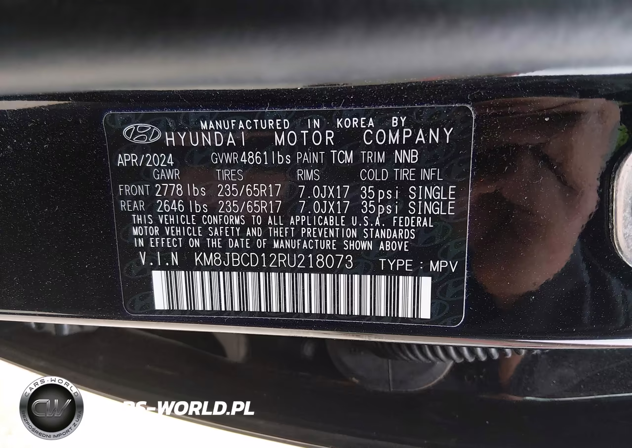 2024 Hyundai Tucson Hybrid Blue VIN:KM8JBCD12RU218073 - 9