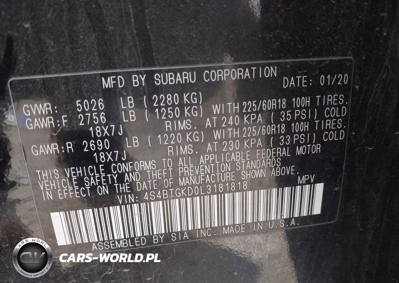 2020 Subaru Outback Onyx Edition Xt VIN:4S4BTGKD0L3181818 - 9