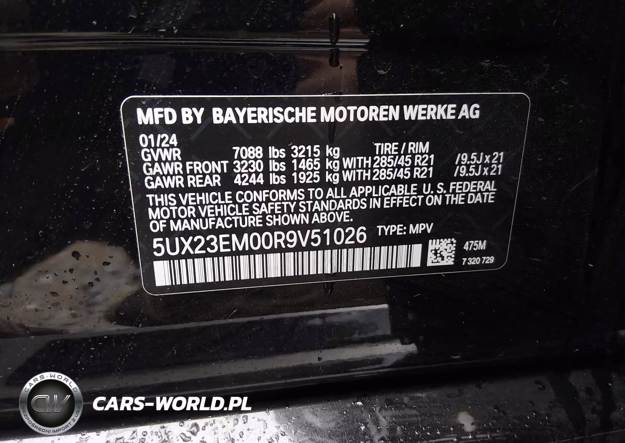 2024 BMW X7 xDrive40I VIN:5UX23EM00R9V51026 - 9