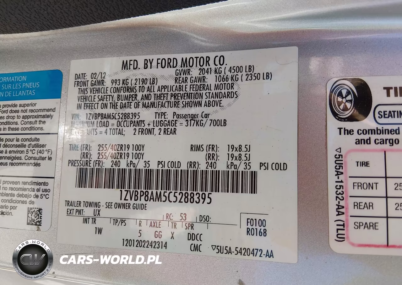 2012 Ford Mustang VIN:1ZVBP8AM5C5288395 - 9