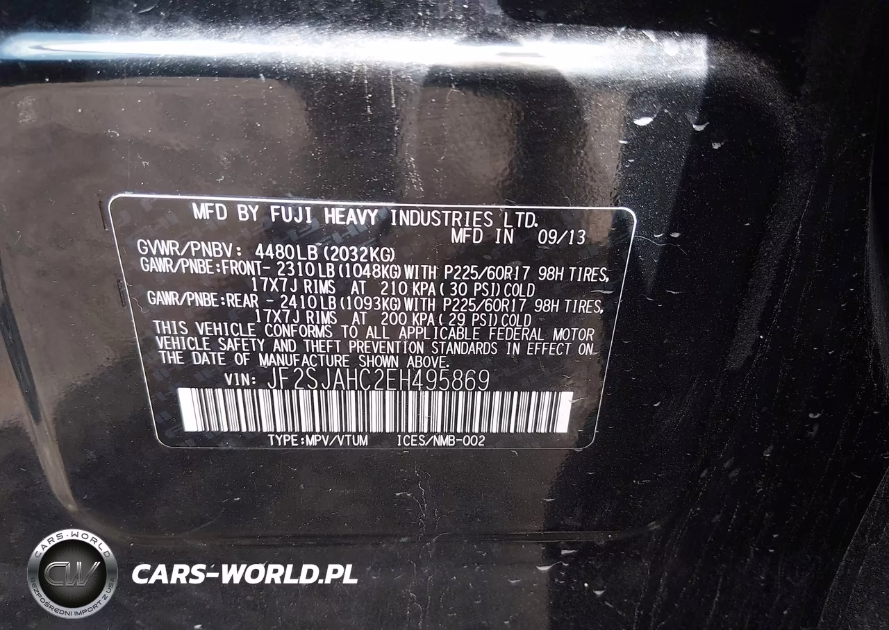 2014 Subaru Forester 2.5I Limited VIN:JF2SJAHC2EH495869 - 9