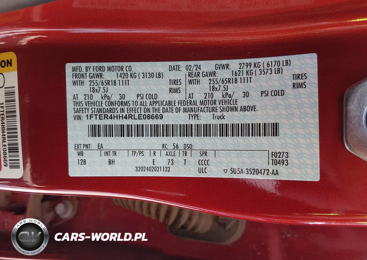 2024 Ford Ranger Xlt VIN:1FTER4HH4RLE08669 - 9