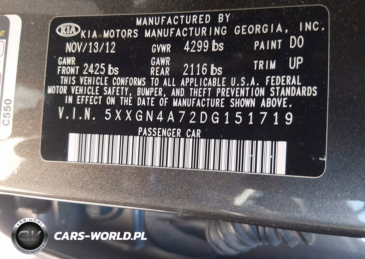 2013 Kia Optima Ex VIN:5XXGN4A72DG151719 - 9