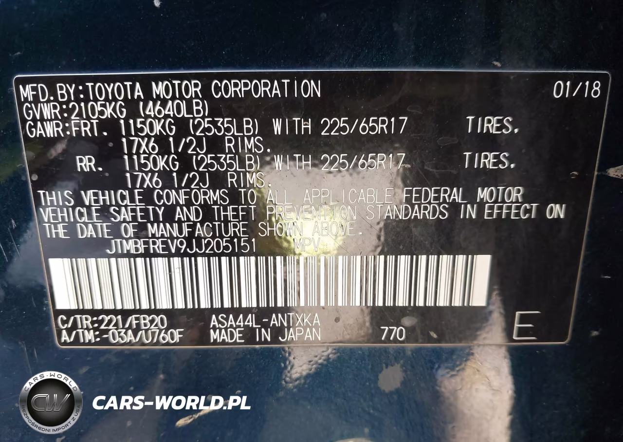 2018 Toyota Rav4 Le VIN:JTMBFREV9JJ205151 - 9