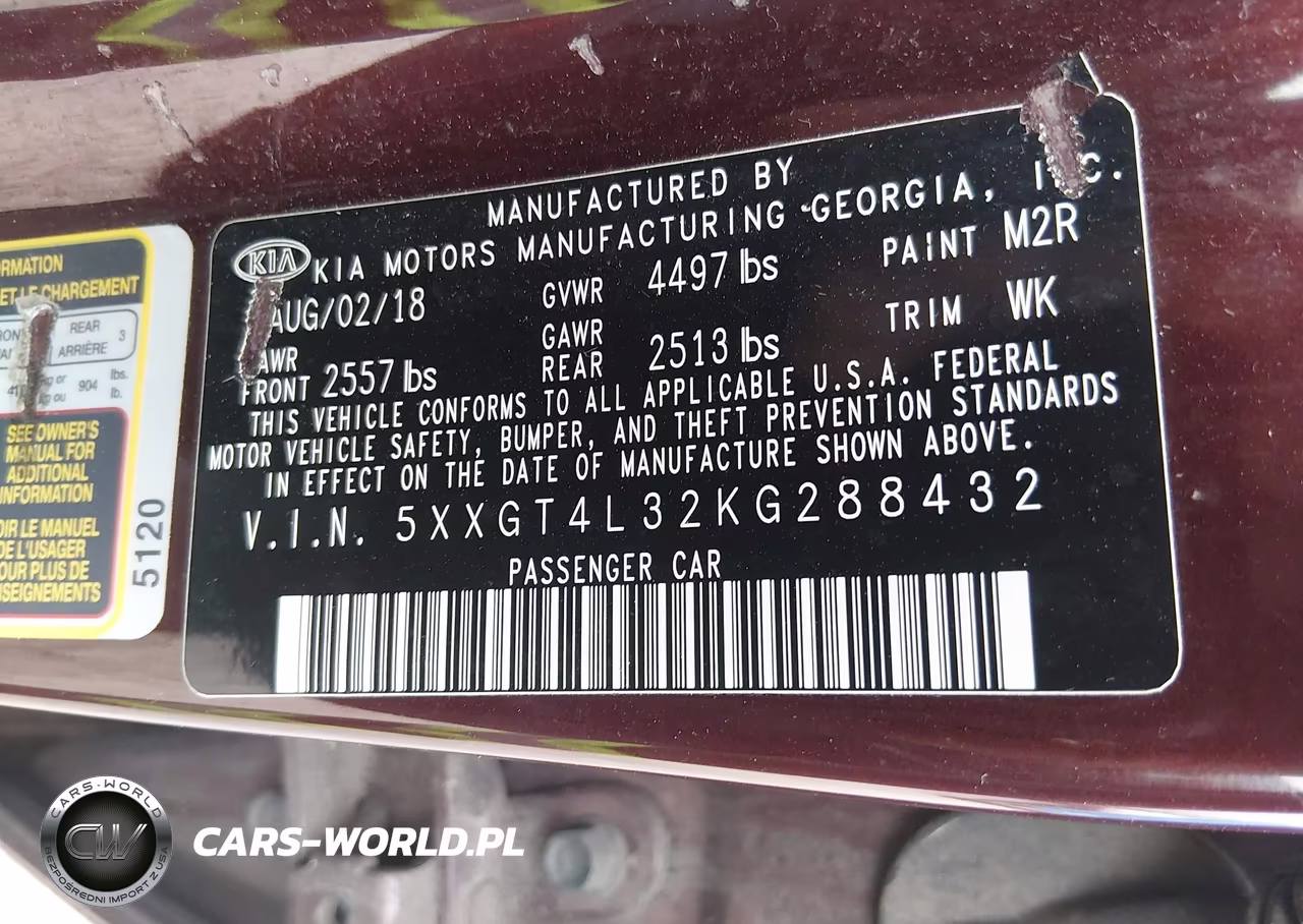 2019 Kia Optima Lx VIN:5XXGT4L32KG288432 - 9