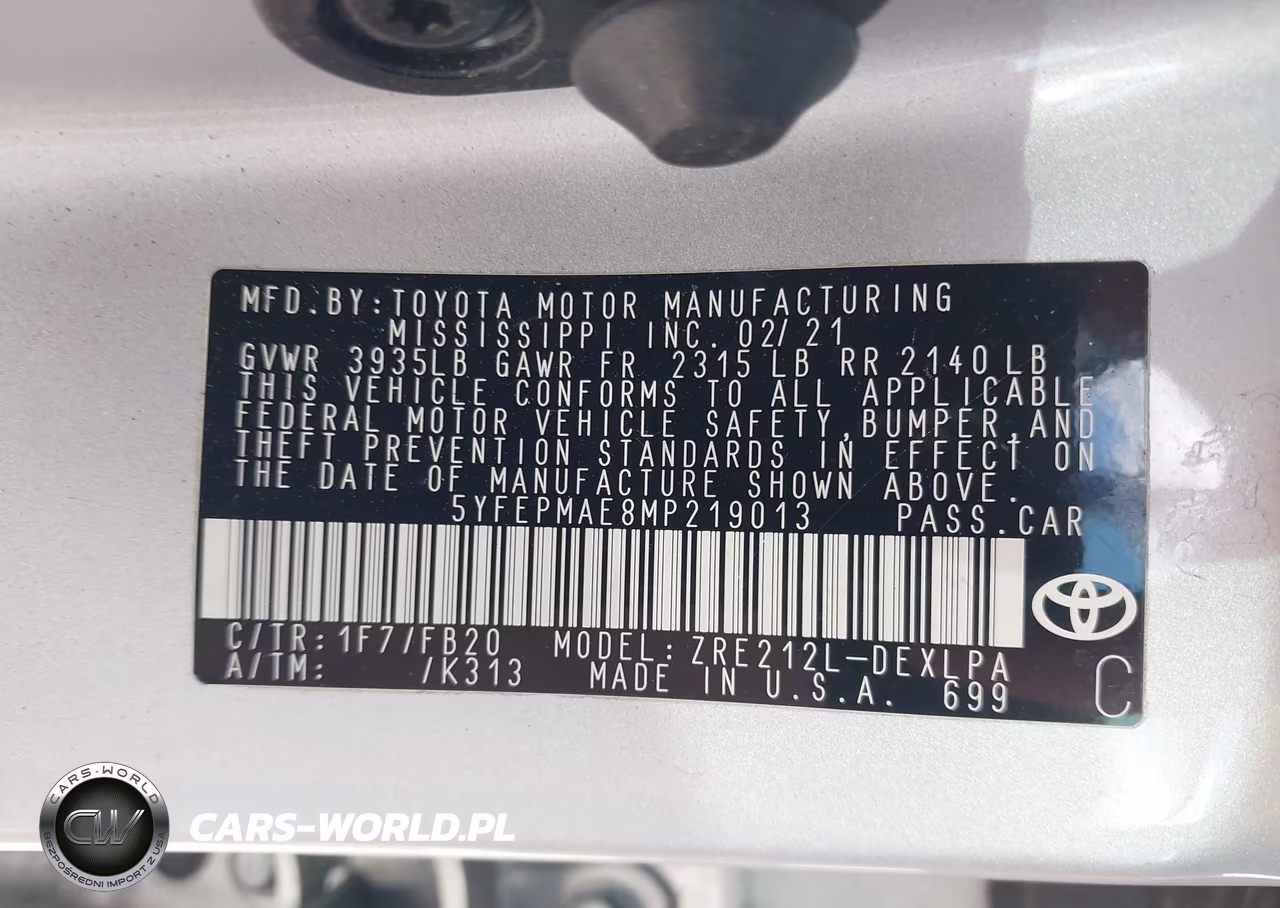 2021 Toyota Corolla Le VIN:5YFEPMAE8MP219013 - 9