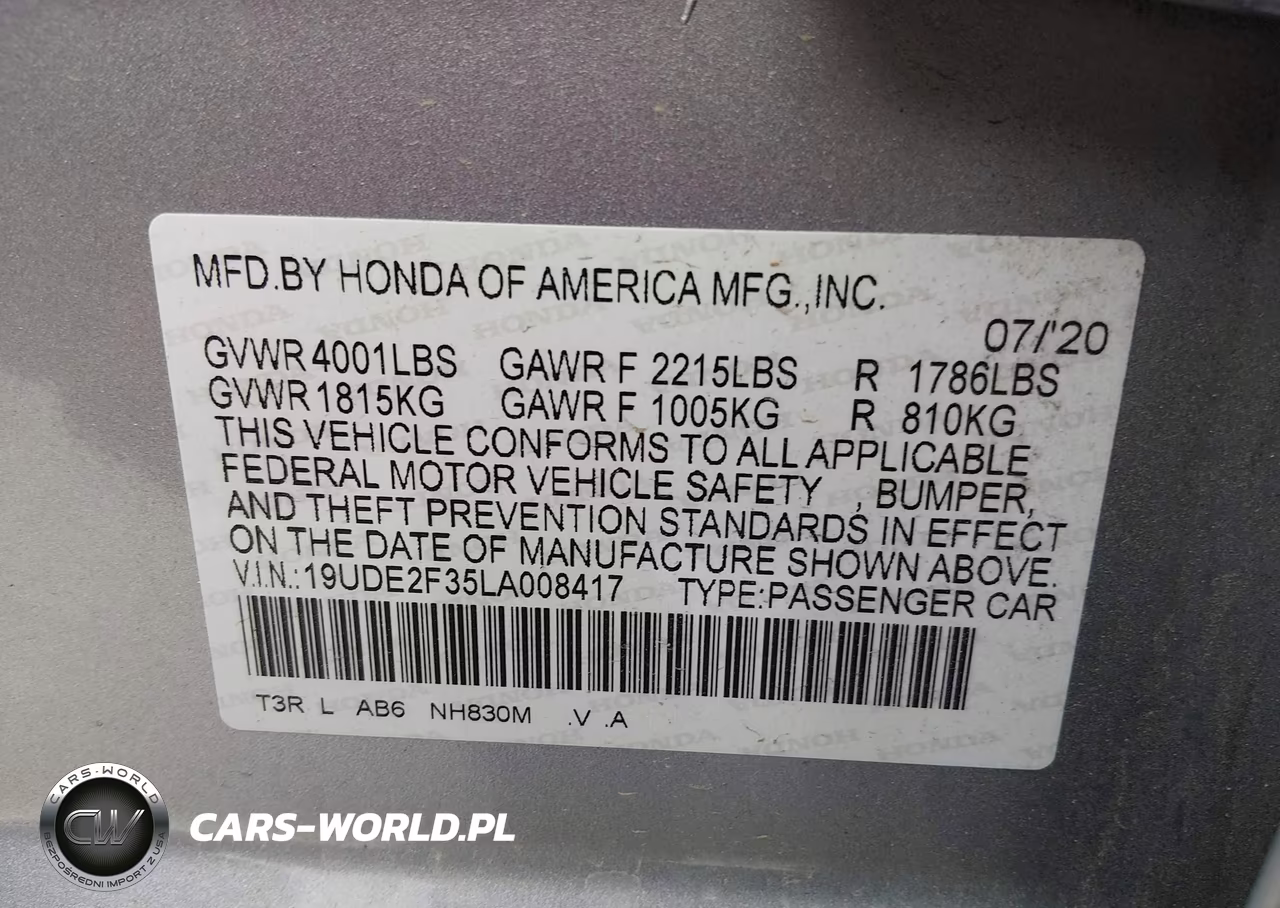 2020 Acura Ilx Standard VIN:19UDE2F35LA008417 - 9