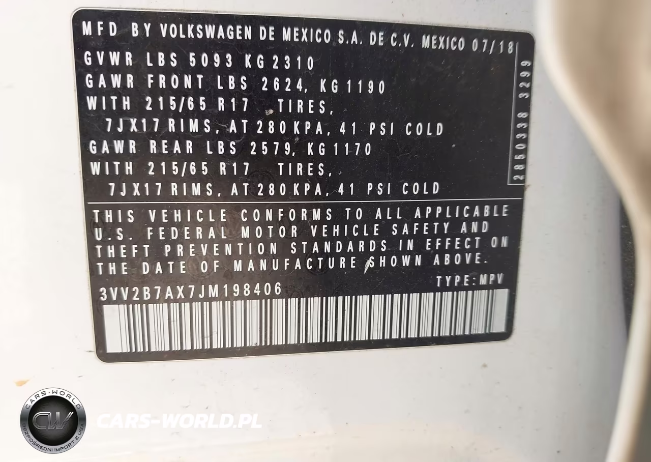 2018 Volkswagen Tiguan 2.0T Se-2.0T Sel VIN:3VV2B7AX7JM198406 - 9