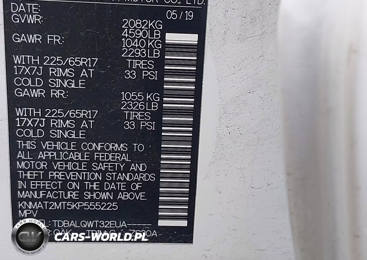 2019 Nissan Rogue Sv VIN:KNMAT2MT5KP555225 - 9