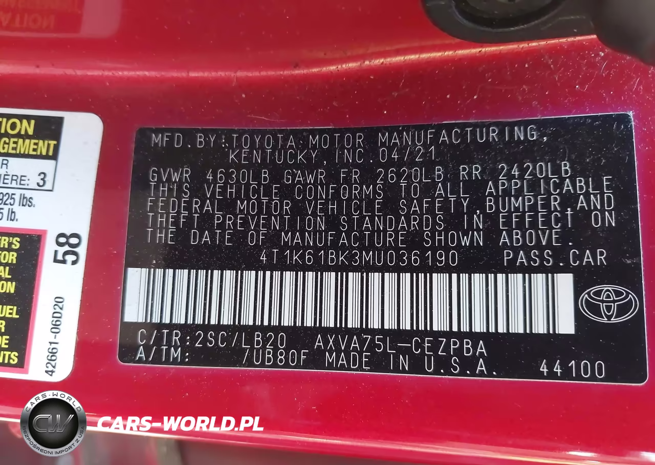 2021 Toyota Camry Xse Awd VIN:4T1K61BK3MU036190 - 9