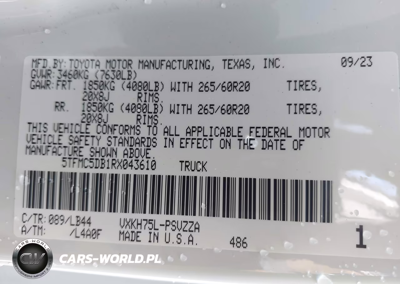 2024 Toyota Tundra Hybrid 1794 Edition 4Wd VIN:5TFMC5DB1RX043610 - 9