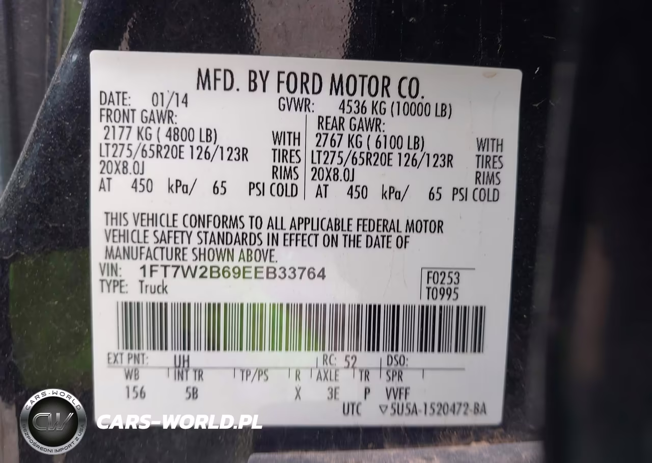 2014 Ford F-250 Lariat VIN:1FT7W2B69EEB33764 - 9
