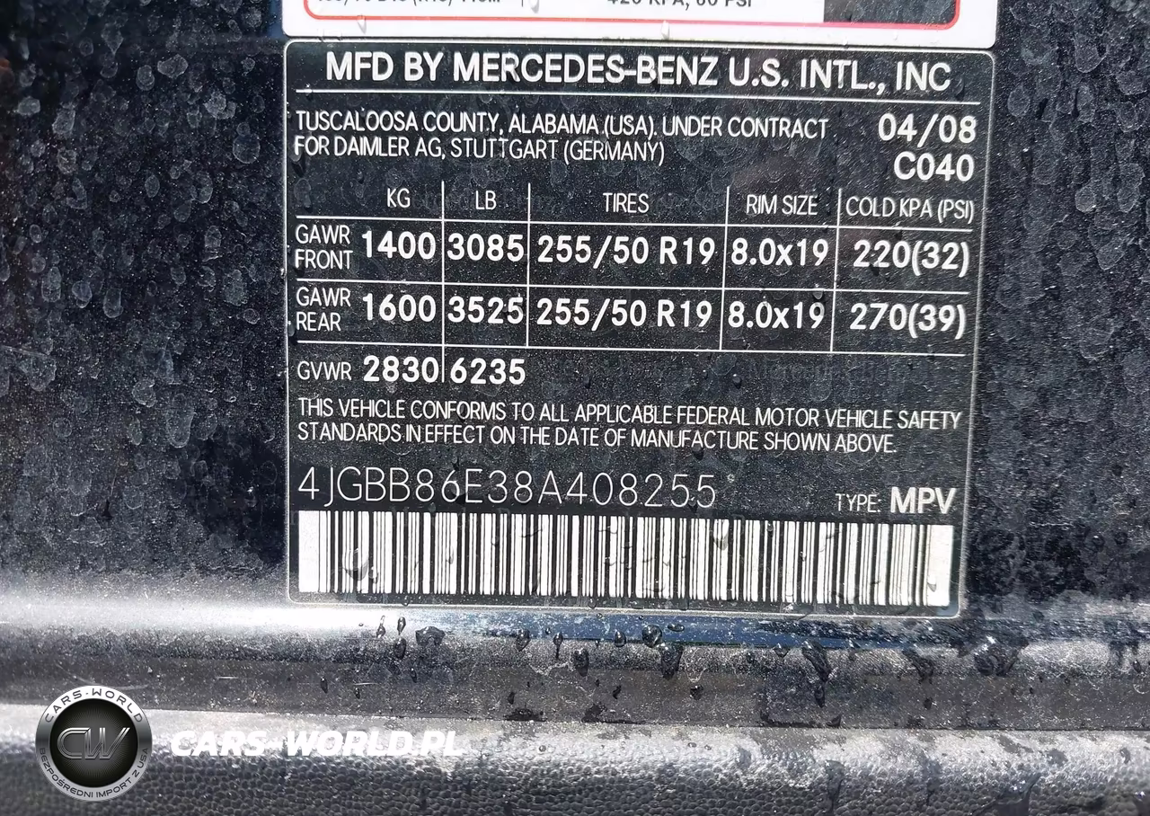 2008 Mercedes-Benz Ml 350 4Matic VIN:4JGBB86E38A408255 - 9