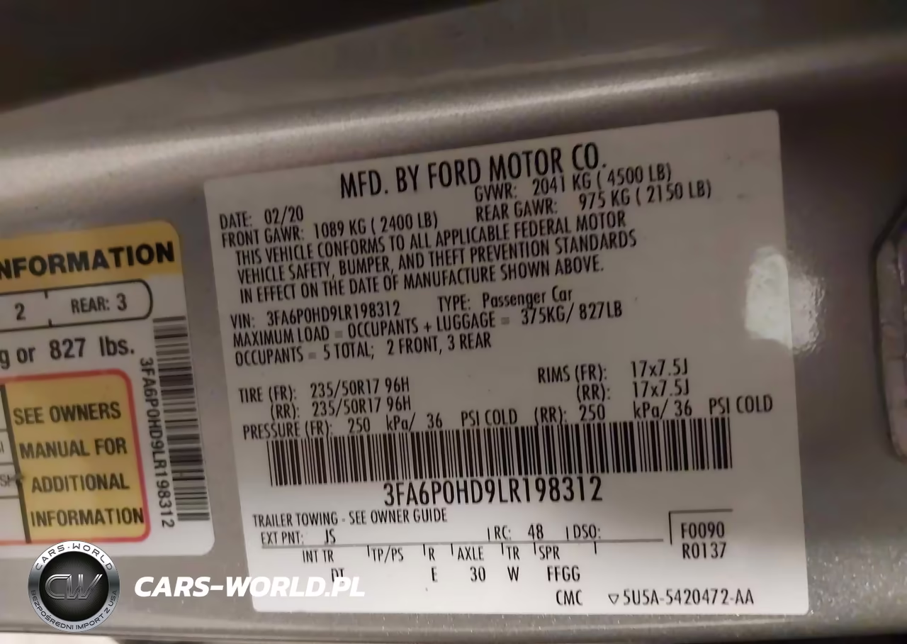 2020 Ford Fusion Se VIN:3FA6P0HD9LR198312 - 9