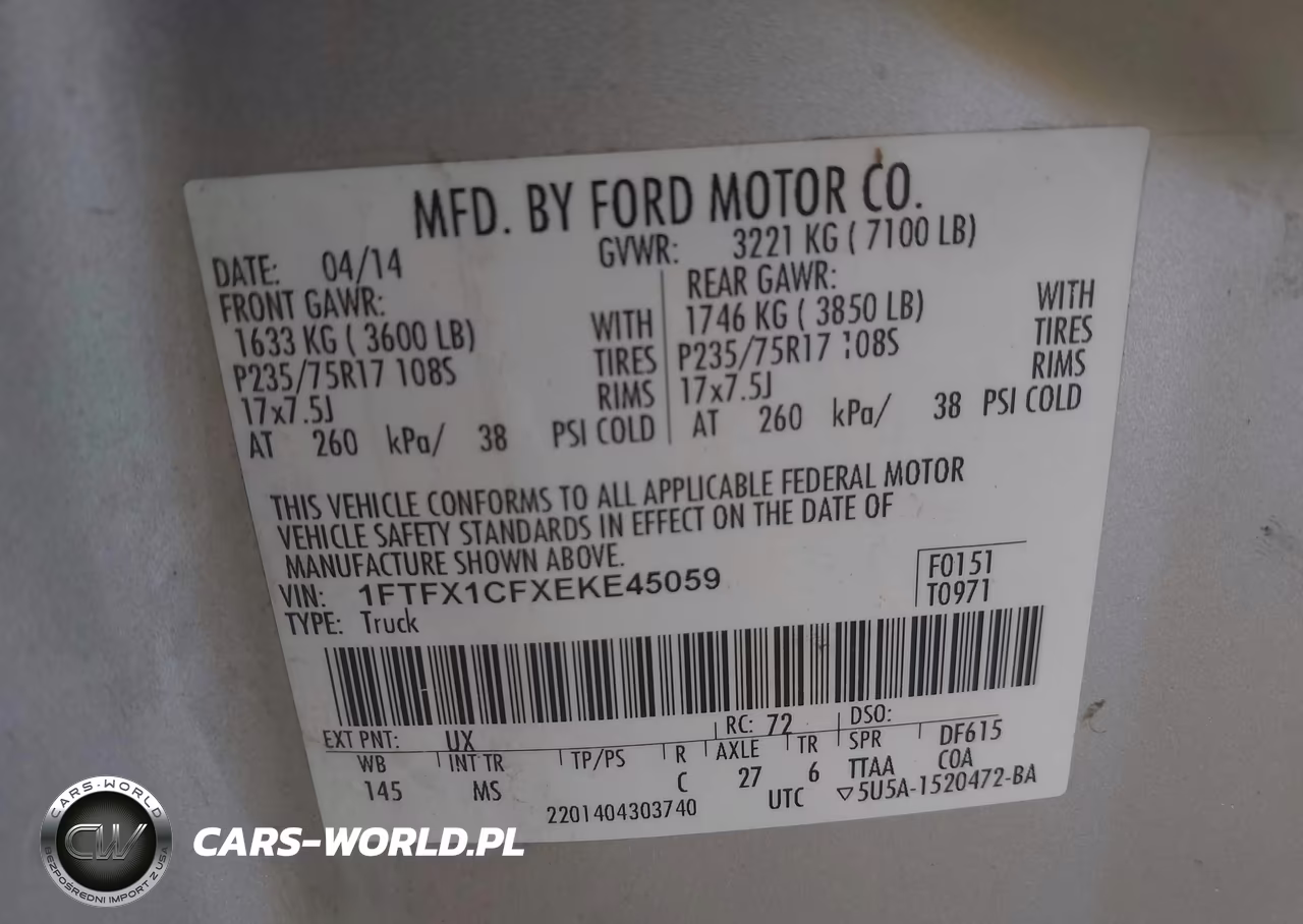 2014 Ford F-150 Xlt VIN:1FTFX1CFXEKE45059 - 9